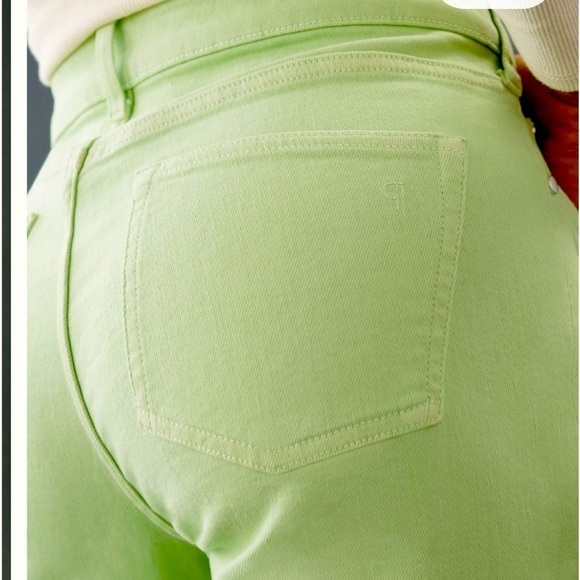 ANTHROPOLOGIE Pilcro The Yaya Mid Rise Crop Flare Jeans Lime NEW - Picture 9 of 9